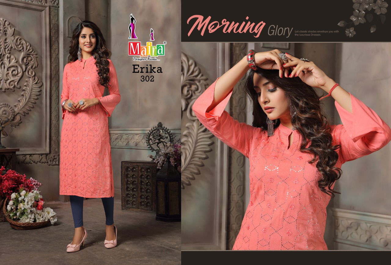 Maira Erika 3 Rayon Ethnic Wear Straight Cut Kurtis Collection